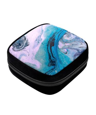 GIAPB Period Bag Sanitary Napkin Storage Bag Pad Holder for Period Makeup Pouch Abstract Ink Marbling Color231