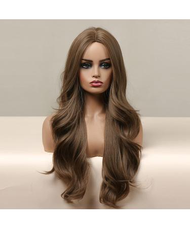 HAIRCUBE Synthetic Curly Wig - Middle Part Light Golden Brown - Women's Wigs - Buy Online on GoSupps.com