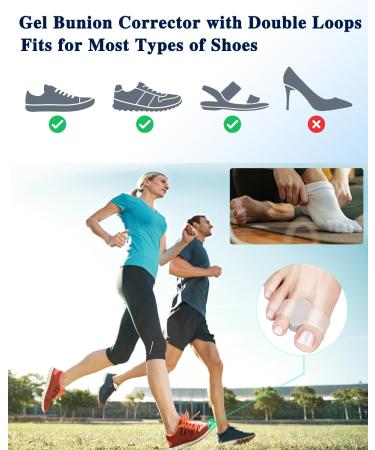 GRODE Bunion Toe Separators - Soft Gel Bunion Corrector for Women Men - Toe Spacers for Feet - Elasticity Hammer Toe Straightener - 4 Nylon + 4 Gel - Buy Online on GoSupps.com