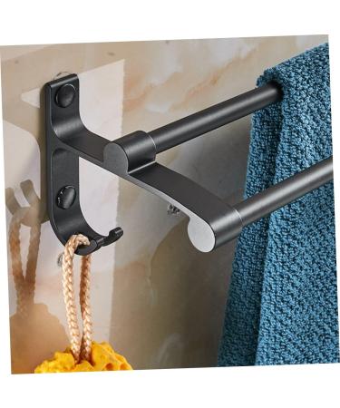 HEMOTON Wall Mounted Hooks Hook Towel Bar Wall Shelf Washcloth Wall Rack Shower Sponge Holder Towel Rack Ledge Take a Bath Black Size 2 - Buy Online on GoSupps.com