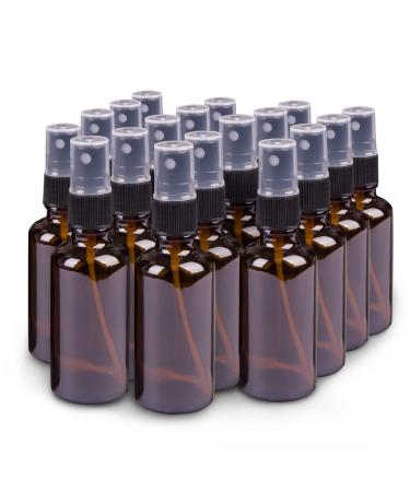 Small Amber Glass Spray Bottles For Essential Oils, 2oz Empty Fine Mist Mini Spray Bottles, Set of 18