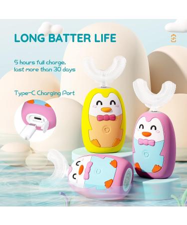 Mornwell Kids Electric Toothbrush - U Type Whitening Massage, IPX7 Waterproof, Smart Rechargeable (Yellow) - Buy Online on GoSupps.com