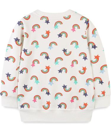 Girls Cotton Sweatshirt | Long Sleeve Casual Jumper | Toddler T-Shirt for Ages 1-12 | White | Size 4-5 Years - Buy Online on GoSupps.com