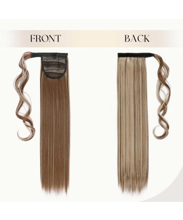 Shop S-noilite Clip In Hair Extensions - Realistic Braid Ponytail Wrap 58cm in Light Brown & Ashblond - Premium Quality International Shipping - Buy Online on GoSupps.com