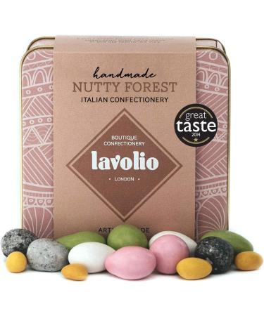 Lavolio Giftwrapped Nutty Forest Confectionery Gift Tin (175g) - Premium Selection of Covered Nuts and Luxury Chocolate Sweets Perfect Present for Him or Her. - Buy Online on GoSupps.com