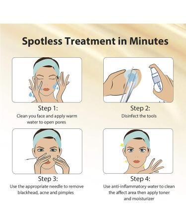 Blackhead Remover Tool Kit 10 Pieces Comedone Extractor Tool Blemish Whitehead Removal Acne Needle Pimple Spot Popper Stainless Steel Gold - Buy Online on GoSupps.com