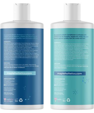 Biotin Volumizing Shampoo & Conditioner Set for Dry, Damaged Hair - Sulfate-Free with Biotin, Coconut Oil, Keratin - 8 Fl Oz (Pack of 2) - Buy Online on GoSupps.com