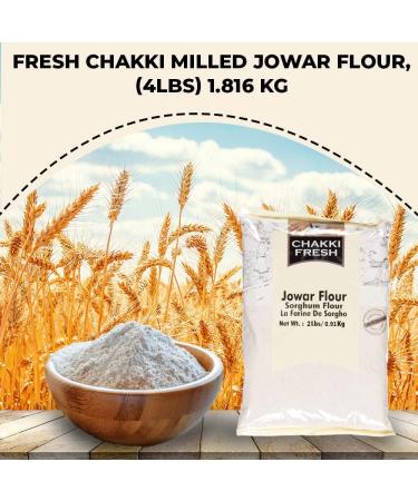 Fresh Chakki Milled Jowar Flour (2lbs) 0.91 Kg 100% Natural Sorghum Flour Salt-Free | No Colors | NON-GMO | for Cooking Rotis Bhakri Cheela Dosa Pancakes - Buy Online on GoSupps.com