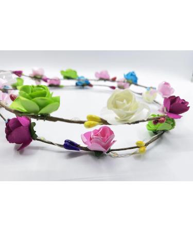Pengcheng Flower Crown Set - 7 Piece Floral Headdress & Hair Accessories for Women & Girls | Perfect for Birthdays Weddings Festivals & Parties - Buy Online on GoSupps.com