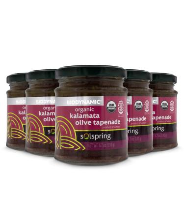 Dr. Mercola Solspring Biodynamic Organic Kalamata Olive Tapenade (6.70 oz Jar) - Pack of 6 - non GMO, Gluten Free, Soy Free, USDA Organic and Organic Demeter Certified Olive Tapenade 6.70 Ounce (Pack of 6)