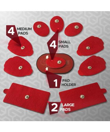 10 Reusable Electrode Pads for TENS EMS Unit - Premium Replacement Pads with Plastic Holder - Buy Online on GoSupps.com