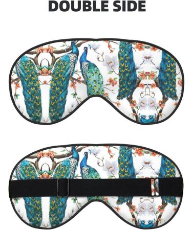 Beautiful Peacock Flowers Unisex Eye Mask | Soft Light-Blocking Sleeping Mask | Comfortable Black Design - Buy Online on GoSupps.com