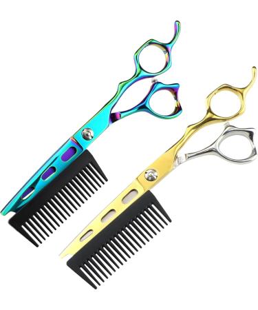 Haircut Scissors 2 in 1 Hair Cutting Scissors with Detachable Comb 6.9'' Barber Scissors Stainless Steel Professional Hair Scissors for Barber Shop Salon Home Use Green Hair Cutting Scissors - Buy Online on GoSupps.com