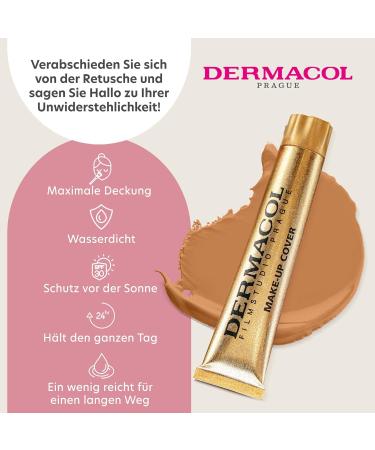 Dermacol Full Coverage Foundation - Matte Liquid Makeup SPF 30 Waterproof for Oily Skin & Acne Long-lasting 30g Color 224 - International Shipping Available - Buy Online on GoSupps.com