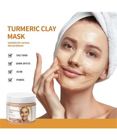 Masque l'argile et la vitamine C au curcuma masque hydratant claircissant pour le visage masque l'argile nettoyant en profondeur am liore les points noirs l'acn et les taches brunes - Buy Online on GoSupps.com