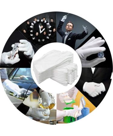 40 Pcs White Cotton Work Gloves Inspection Jewelry Dry Hand Moisturizing Gloves for Men Women - Buy Online on GoSupps.com