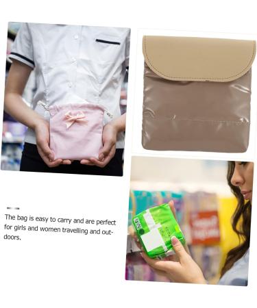 LALAFINA Mini Travel Organizer Bag for Makeup and Toiletries - Beige 13X13X2CM - Buy Online on GoSupps.com