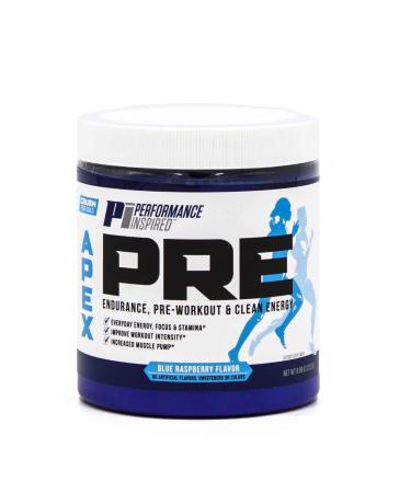 PERFORMANCE INSPIRED Nutrition - APEX Pre Workout Powder - Increase Energy & Endurance - Caffeine - Beta Alanine - All Natural - Vegan Formula - Blue Raspberry