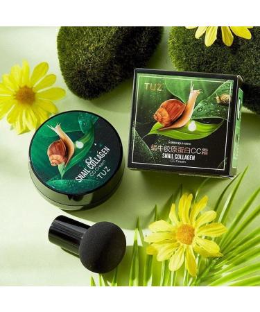 Cushion CC Cream BB Concealer Oil Concealer Moisturizing Liquid Brightening Foundation T0J5 Snail CC Cream Natural color (B) - Buy Online on GoSupps.com