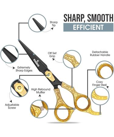 KINZIO Professional Hair Scissor - Stainless Steel Hair Cutting Shears for Salon Barbers - 6 inch - Buy Online on GoSupps.com