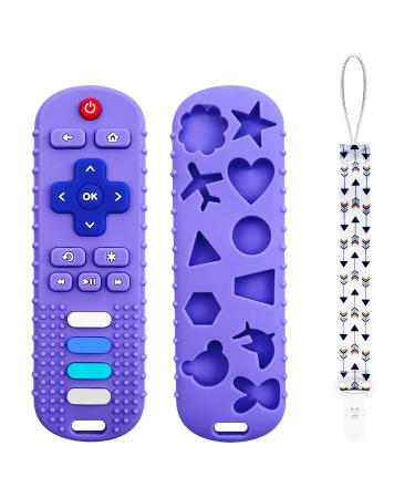 Silicone Baby Remote Teether Toys Teether Remote Control Toy Teething for Baby Teething Toys for Babies (Purple)