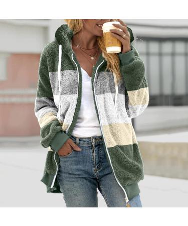 Shop Hanxiulin Oversized Plush Hoodie Jacket - Warm Women's Winter Coat & Fleece Sweater in XL Green - Buy Online on GoSupps.com