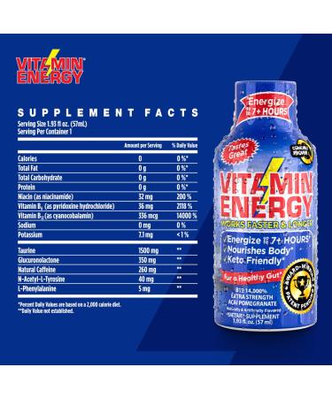 Vitamin Energy Variety Energy Drink Shots - Mood+ Focus+ Immune+ Energy+ | 7+ Hours of Energy | 1.93 Fl Oz 4 Count - International Shipping Available - Buy Online on GoSupps.com