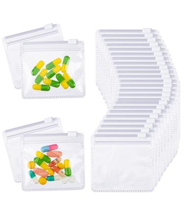 Pill Pouch Bags Zippered Pill Pouch Set Reusable Pill Baggies Clear Plastic Pill Bags Self Sealing Travel Medicine Organizer Storage Pouches with Slide Lock for Pills and Small Items (24 Pieces)