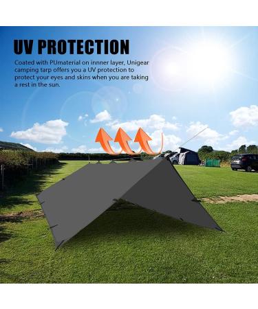 EL FUEGO 10X10FT Waterproof Camping Tarp Hammock Rain Fly Tent - Lightweight and Backpacking Approved Multifunctional Sunshade for Camping, Hiking, and Survival Gear - Gray - Buy Online on GoSupps.com