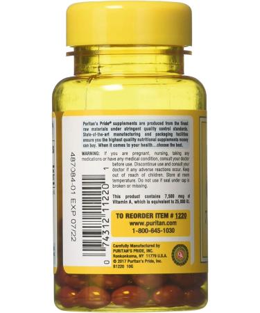 Puritan's Pride Beta Carotene 100 Softgels for Immune & Eye Health Support - Buy Online on GoSupps.com