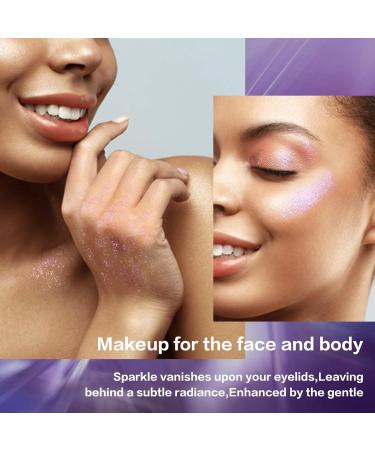 Langmanni Holographic Body Glitter Gel & Eyeshadow - Color-Changing Sparkling Pink - 1.35 OZ for Face Body Hair & Lips - International Shipping Available - Buy Online on GoSupps.com