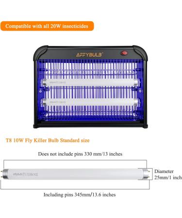 AffyBulb 2-Pack 10W Replacement Bulbs for Fly Killer & Insect Zapper - 13in T8 BL368 UV Tubes - Buy Online on GoSupps.com
