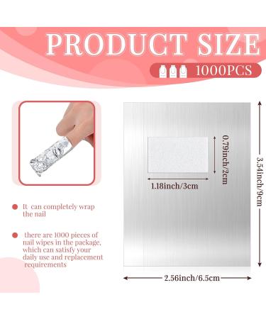 1000 Pcs Gel Nail Polish Remover Foil Wraps with Lint Pad - Silver - Buy Online on GoSupps.com