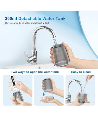 JNGOODS Cordless Water Dental Flosser - Rechargeable Oral Irrigator 300ml IPX7 Waterproof 4 Modes Portable with 4 Jet Tips for Travel & Home Use (White) - International Shipping - Buy Online on GoSupps.com