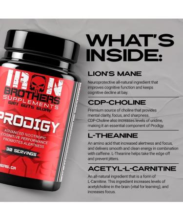Iron Brothers Brain Boosting Supplement For Focus Factor Energy & Concentration | Alpha Brain Supplement to Improve Memory With Lion's Main-CDP-Choline - Stress Relieve Nootropic | 120 Capsules - Buy Online on GoSupps.com