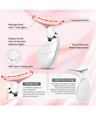 Multifunctional 7 Color Facial & Neck Massager - Daily Skin Care Tool for Radiant Skin | International Shipping - Buy Online on GoSupps.com