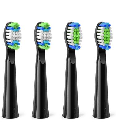 Sonic Electric Toothbrush Replacement Heads Compatible with Bitvae Daily D2 Rechargeable Toothbrush Clean Toothbrush Heads Refills 4 Pack Black