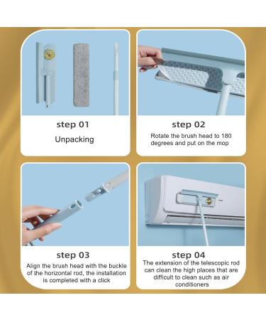 Window Squeegee with Extension Pole - Professional Window Cleaner Telescopic Squeegee | Rotatable Lightweight Professional Squeegee for Cleaning Wall Ceiling Window and Corners Blue - Buy Online on GoSupps.com
