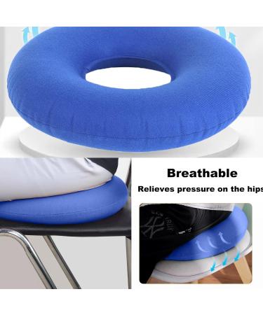 2 Pack with 2 Colors Donut Cushion Donut Ring Cushion for Pressure Relief Cushion with 2 Pumps Inflatable Donut Seat Cushion for Home Office and Car 38 x 10cm(Grey and Blue) - Buy Online on GoSupps.com