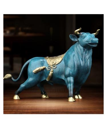 Buddha Statue/Buddha Figurines Chinese Zodiac Animal Bull Ox Mascot Hand-Carved Crafts High Temperature Coloring Statue Meaning Hard Work to Get Rich 8.6 Inch Height(Copper) Buddha Stat (Mug)