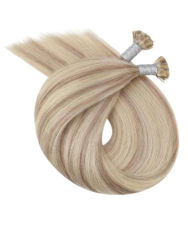 Ugeat Keratin Extensions | Real Hair Flat Tip 45cm | Ash Blonde & Bleached Blonde | 50g/50 Strands 18 #18P613 - International Shipping Available - Buy Online on GoSupps.com