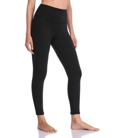 YUNOGA Women's Ultra Soft High Waisted Seamless Leggings Tummy Control Yoga Pants Black Medium