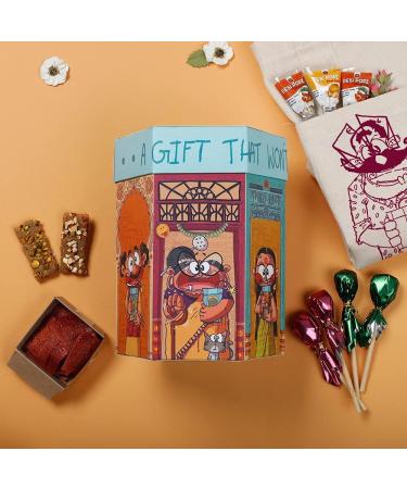 GO DESi Hand Made Premium Diwali Gift Box with DESi POPz DESi Chaat & DESi Meetha | Diwali Gift Hamper - Buy Online on GoSupps.com