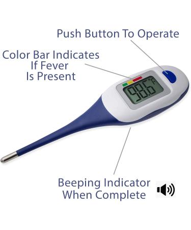 Apex Large Face Digital Thermometer - Fast 10 Second Read Time for Adults and Children - Fever Detection Tool - Buy Online on GoSupps.com