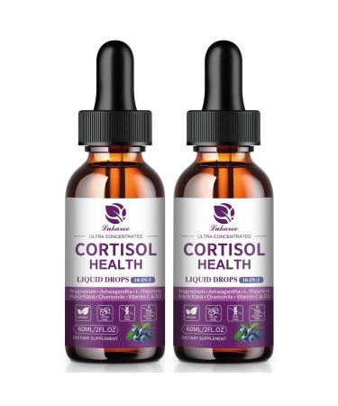 Lukaree Cortisol Supplements for Women 10 in 1 Cortisol Reducer Detox with Ashwagandha L-theanine Kava Kava Magnesium Lower Cortisol Mood Focus Sleep Support - 2 FL.OZ Blueberry Flavor Blueberry 2 Fl Oz (Pack of 2)