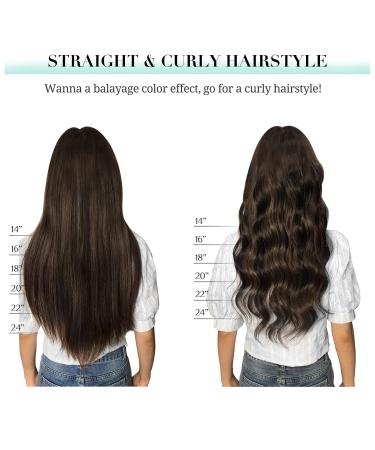 Doores Real Hair Extensions Clip 45cm 18 Inch - Light Dark Brown 120g Remy Clip-In Human Hair for Thick Hair - Buy Online on GoSupps.com