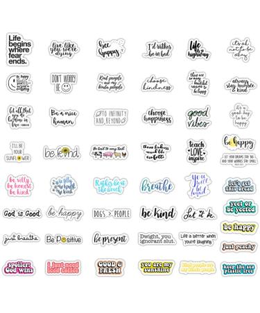 Inspirational Stickers for Water Bottle, Waterproof Vinyl Laptop Stickers for Water Bottles, 50 Pack Reward Motivational Stickers for Teens, Students, Teachers and Employees