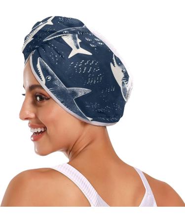 Sharks-2735 Hair Towel 2 Pack | Super Absorbent Quick Dry Hair Turbans for Women & Girls - Buy Online on GoSupps.com