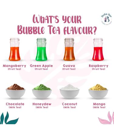 MBTK - 8 (Boba Bar London | MangoBerry Refresher Mixed Bubble Tea Kit | 8 Mixed Tea Flavours | 8 Boba & Jelly Toppings | Tapioca Pearls | 8 Bamboo Straws | 8 Tea Bags | 2 Recipe Cards ) - Buy Online on GoSupps.com