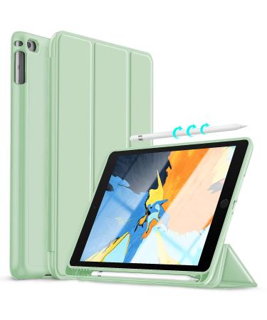 iPad Air 2 Case, Hoidokly iPad 5th/6th/Air Smart Folio Cases Cover with Pencil Holder for Girls Women Man, with Hard TPU Back Shell/Auto Sleep Wake for iPad 9.7" 2018/2017/2014/2013 - Matcha Green